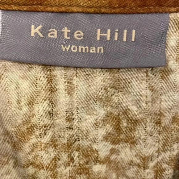 Kate Hill Silk Animal Print Long Sleeve Button Down Blouse Size 1X - Picture 3 of 7